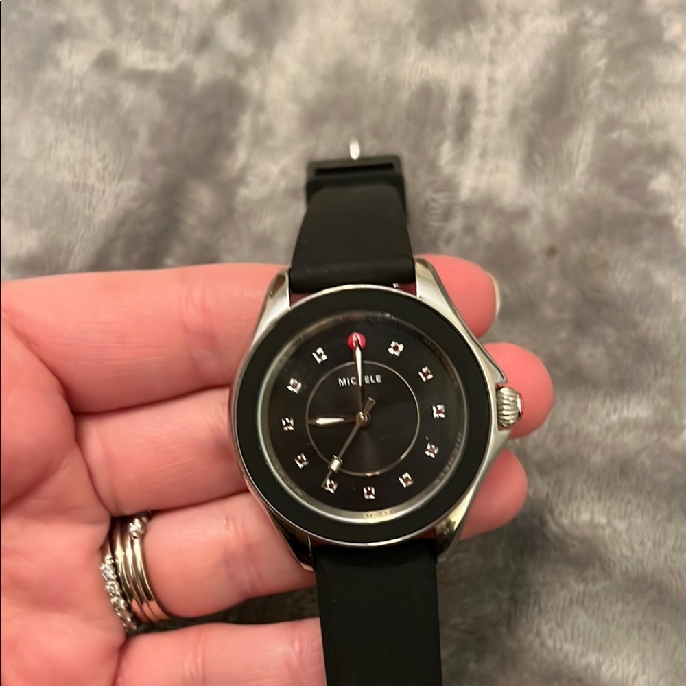 MICHELE Black and Silver Wearable Watch